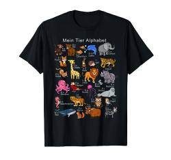 Deutsches Tiere Alphabet A-Z ABC der Tierwelt T-Shirt von Einschulung Kindergarten Vorschule Kinder ABC