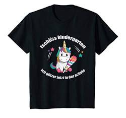 Kinder Tschüss Kindergarten Einhorn mit Schultüte Einschulung T-Shirt von Einschulung Schultüte Schulbeginn Einhorn