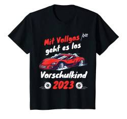 Kinder Rennwagen Vorschulkind 2023 Junge Einschulung Vorschule T-Shirt von Einschulung Vorschule Jungen T-Shirts Vorschulkind