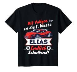 Kinder Mit Namen Personalisiertes Schulanfang 2023 Elias Schulstart T-Shirt von Einschulung jetzt 1. Klasse Jungen Shirt mit Namen