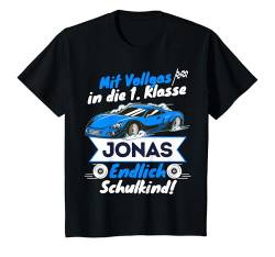 Kinder Mit Namen Personalisiertes Schulanfang 2024 Jonas Schulstart T-Shirt von Einschulung jetzt 1. Klasse Jungen Shirt mit Namen