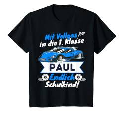 Kinder Mit Namen Personalisiertes Schulanfang 2024 Paul Schulstart T-Shirt von Einschulung jetzt 1. Klasse Jungen Shirt mit Namen