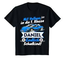 Kinder Personalisiertes Schulanfang 2024 Daniel Schulstart T-Shirt von Einschulung jetzt 1. Klasse Jungen Shirt mit Namen