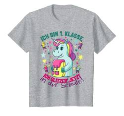 Kinder Ich bin 1. Klasse Schulstart 2021 erste erstklassig Einhorn T-Shirt von Einschulungsshirt Mädchen Jungen - Schulstart 2021