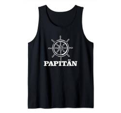 Herren Papitän - Papa Und Kapitän Spruch Segeln Vatertag Boot Tank Top von Einzigartige Motive & Geschenke Für Mama & Papa