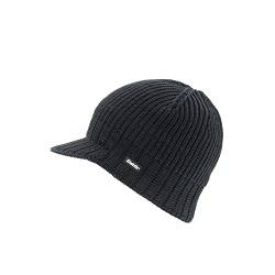 Eisbär Paulo Strick Cap Skimütze Strickmütze Beanie mit Schirm Wintermütze (One Size - schwarz) von Eisbär