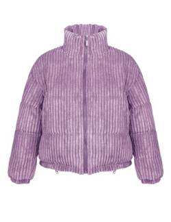 Eisctnd Kleidung für Frauen Gesteppte Cropped Jacken Wintermäntel Crop Jacken Leichte Jacken Steppjacken, Violett, S von Eisctnd