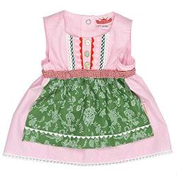 Eisenherz Mädchen Trachtenkleid Dirndl Baby Tracht mit angenähter Schürze rosa/grün in Größe 98/104 von Eisenherz