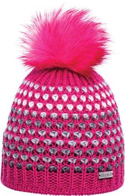 Eisglut Twiggy Kids Wintermütze Bommelmütze Fellbommel Kindermütze (Pink/Silber-Mel.) von Eisglut