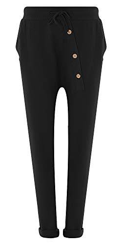 Eitex Damen Jogginghose Sweatpants mit Sternen Anker Camouflage und Uni Farben (36/38, Uni schwarz) von Eitex