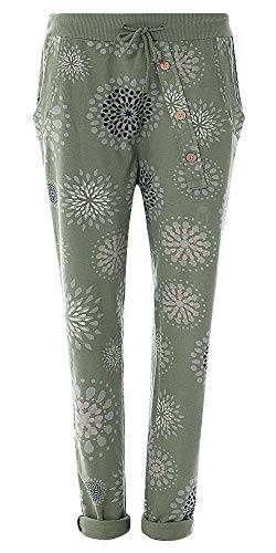 Eitex Damen Jogginghose Sweatpants mit Sternen Anker Camouflage und Uni Farben (40/42, PB Khaki) von Eitex