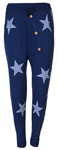 Eitex Damen Jogginghose Sweatpants mit Sternen Anker Camouflage und Uni Farben (40/42, Stern blau) von Eitex