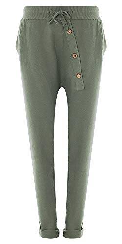Eitex Damen Jogginghose Sweatpants mit Sternen Anker Camouflage und Uni Farben (46/48, Uni Khaki) von Eitex