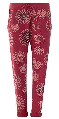 Eitex Damen Jogginghose Sweatpants mit Sternen Anker Camouflage und Uni Farben (48/50, PB Bordeauxrot) von Eitex