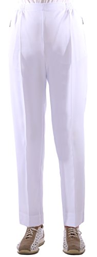 Eitex Damen Seniorenhose Schlupfhose mit Gummizug Kurzgröße ideal für pflegebedürftige Omas einfach anzuziehen und super pflegeleicht (40/42, weiß) von Eitex
