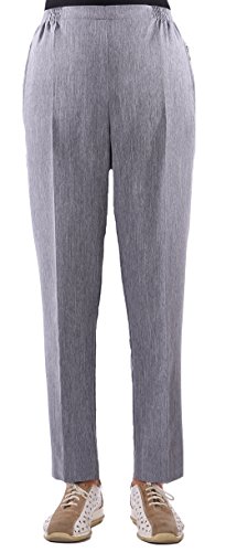 Eitex Damen Seniorenhose Schlupfhose mit Gummizug Kurzgröße ideal für pflegebedürftige Omas einfach anzuziehen und super pflegeleicht (44/46, grau meliert) von Eitex