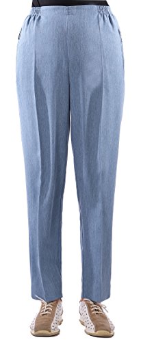 Eitex Damen Seniorenhose Schlupfhose mit Gummizug Kurzgröße ideal für pflegebedürftige Omas einfach anzuziehen und super pflegeleicht (50/52, hellblau meliert) von Eitex