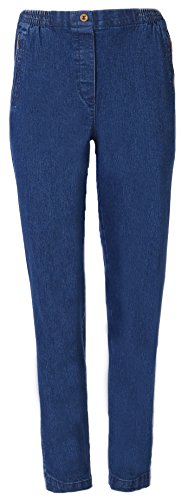 Eitex Damen Seniorenhose Schlupfhose mit Gummizug Kurzgröße ideal für pflegebedürftige Omas einfach anzuziehen und super pflegeleicht (52/54, Jeans hell) von Eitex