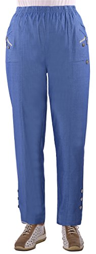 Eitex Damen Übergröße Gr. 40-56 hochwertige Stretch Hose große Größen Stoff-Hose Gummibund Schwarz Marine auch in Übergröße bis Gr. 56 (Jeansblau, 54/56) von Eitex