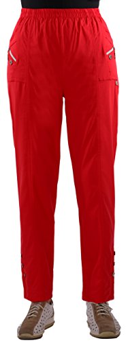 Eitex Damen Übergröße Gr. 40-56 hochwertige Stretch Hose große Größen Stoff-Hose Gummibund Schwarz Marine auch in Übergröße bis Gr. 56 (rot, 50/52) von Eitex