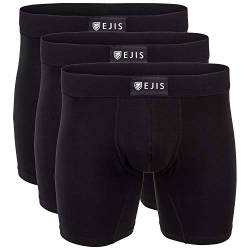 Ejis Herren Boxershorts | Komfortbeutel | geruchsneutrale mikromodale Unterwäsche (3er Pack) (L, Black) von Ejis