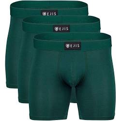 Ejis Normale Herren-Boxerslips mit Komforttasche, Anti-Geruchs-Silber, Mikromodal-Unterwäsche, Mehrfachpackung, (3er-Pack) (Large, Green) von Ejis