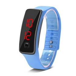 Ejoyous Digital Sport Uhren für Damen Herren, LED Armbanduhr Silikon Digital Armbanduhren Digitaluhre mit 12-Stunden-Zifferblatt, für Outdoor und Indoor Laufen Klettern Angeln(Blau) von Ejoyous