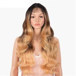 13 * 4 Zoll handgewebte vordere Spitzenperücke mit langem lockigem Haar, sexy Chemiefaser-Kopfbedeckung for Frauen (Color : 13, Size : 13inch) von EkeNoz