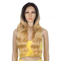 13 * 4 Zoll handgewebte vordere Spitzenperücke mit langem lockigem Haar, sexy Chemiefaser-Kopfbedeckung for Frauen (Color : 15, Size : 13inch) von EkeNoz