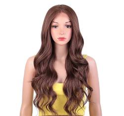 13 * 4 Zoll handgewebte vordere Spitzenperücke mit langem lockigem Haar, sexy Chemiefaser-Kopfbedeckung for Frauen (Color : 5, Size : 13inch) von EkeNoz