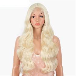 13 * 4 Zoll handgewebte vordere Spitzenperücke mit langem lockigem Haar, sexy Chemiefaser-Kopfbedeckung for Frauen (Color : 6, Size : 13inch) von EkeNoz