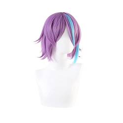 Bunte Perücken, die Anime-Charaktere stylen. Universelle Halloween-Cosplay-Perücken for Männer und Frauen Modedekoration (Color : A, Size : 1) von EkeNoz