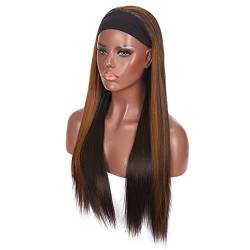 Damen-Perücke, Haarband, langes lockiges Haar, Kopf-Set, glattes Haar, Kopf-Set Modedekoration (Color : 3, Size : 1) von EkeNoz