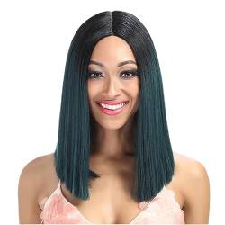 Damenperücken, Chemiefaser-Spitzenperücken, kurzes glattes Haar, 35,6 cm, modische Perückenkopfbedeckungen (Color : 8, Size : 14inch) von EkeNoz