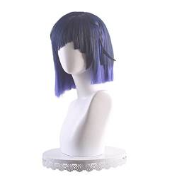 Dunkelblaue lila Farbverlaufsperücke Simulierte Kopfhaut Cosplay Party Perücke Damenmode Haarset Modedekoration von EkeNoz