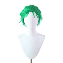 Grüne Perücke mit großem Rücken, Anime-Version, Cosplay, Anime-Charakter, Styling, Herrenperücke, Haarset Modedekoration von EkeNoz