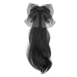 Haarschleife, for Anklipsen, natürliche, flauschige, lockige Damenperücke, Pferdeschwanz-Zopf (Color : 3, Size : 1) von EkeNoz