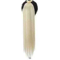 Modische Damenperücke, gebundenes glattes Haar, langer Pferdeschwanz, Hochtemperaturseide, weiches Haar, 80 cm Modedekoration (Color : 11, Size : 80 cm) von EkeNoz