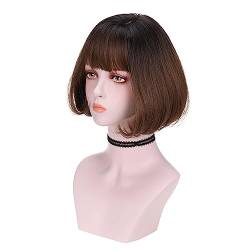 Perücke weiblicher Bobkopf kurzes Haar realistische Modepersönlichkeit flauschiger Kopf Set Perücke Modedekoration von EkeNoz