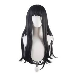 Schwarze lange gerade Lockenperücke Anime Charakter Cosplay Perücke for Frau Modedekoration von EkeNoz
