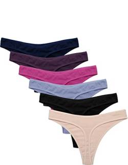 Ekouaer Damen-Tanga, unsichtbare Höschen, nahtlos, Hipster, S-XL, G-String, Baumwolle - - Small von Ekouaer