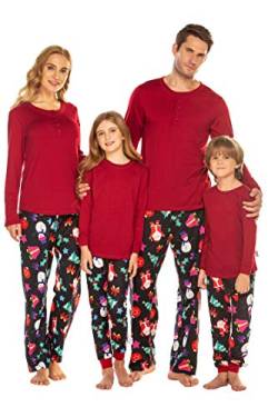 Ekouaer Weihnachts Pyjamas Kinder Lang Schlafanzug Winter Mädchen Junge Familie Set Lustig Schneemann 130 von Ekouaer