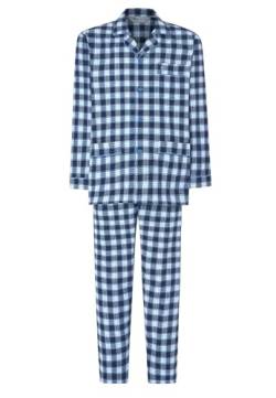 El Búho Nocturno Schlafanzug Herren Lang Flanell Baumwolle Pyjama Herren Winter Samt Polar Premium Nachtwäsche Für Männer, (Pyjama Flanell Blau 2812_36), (XL) von El Búho Nocturno