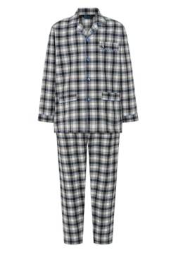 El Búho Nocturno Schlafanzug Herren Lang Flanell Baumwolle Pyjama Herren Winter Samt Polar Premium Nachtwäsche Für Männer, (Pyjama Flanell Grau 2909_20), (3XL) von El Búho Nocturno