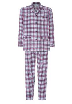 El Búho Nocturno Schlafanzug Herren Lang Flanell Baumwolle Pyjama Herren Winter Samt Polar Premium Nachtwäsche Für Männer, (Pyjama Flanell Rot 2813_94), (XL) von El Búho Nocturno