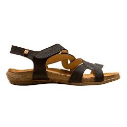 El Naturalista Damen Sandaletten Wakataua, Frauen Sandalen,Freizeitschuhe,offene,Schuhe,Strandschuhe,Sommersandalen,bequem,flach,Black,37 EU / 4 UK von El Naturalista