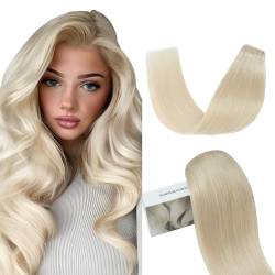 Elailite Clip in Extensions Echthaar, 5 Pcs Remy Haarverlängerung mit 12 Clips, 50cm-70g Glattes Haarteile Natürlich Haarextension für Frauen Damen #70 Sehr Hellblond von Elailite