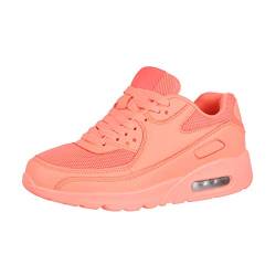 Elara Damen Herren Sneaker Sport Laufschuhe Turnschuhe Chunkyrayan H001 Watermelon Red-37 von Elara