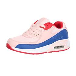 Elara Damen Herren Sneaker Sport Laufschuhe Turnschuhe Chunkyrayan P G21 Pink/Rot/Blau-39 von Elara