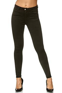 Elara Damen High Waist Hose Skinny Fit Jeans Chunkyrayan L003-1 Black-48 (4XL) von Elara